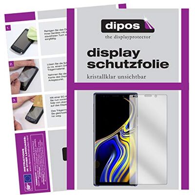dipos 4x Protector de Pantalla claro para Samsung Galaxy Note 9 2x delantera + 2x trasera, Transparente, ajuste perfecto, antiarañazos, sin burbujas, apto para fundas dipos 4x Protector de Pantalla claro para Samsung Galaxy Note 9 2x delantera + 2x trasera, Transparente, ajuste perfecto, antiarañazos, sin burbujas, apto para fundas