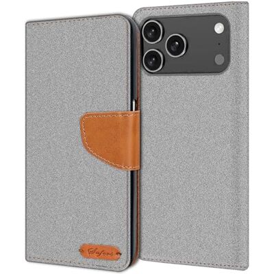 Verco para iPhone 17 Pro MAX Funda Cartera Textil, diseño de Tela con Cierre magnético y Ranuras para Tarjetas, Compatible con iPhone 17 Pro MAX (6,9 Pulgadas), Gris Verco para iPhone 17 Pro MAX Funda Cartera Textil, diseño de Tela con Cierre magnético y Ranuras para Tarjetas, Compatible con iPhone 17 Pro MAX (6,9 Pulgadas), Gris