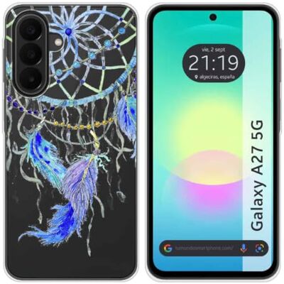 Tumundosmartphone Funda Silicona Transparente para Samsung Galaxy A27 5G diseño Plumas Dibujos Tumundosmartphone Funda Silicona Transparente para Samsung Galaxy A27 5G diseño Plumas Dibujos