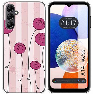 Tumundosmartphone Funda Silicona para Samsung Galaxy A14 4G / 5G diseño Flores Vintage Dibujos Tumundosmartphone Funda Silicona para Samsung Galaxy A14 4G / 5G diseño Flores Vintage Dibujos