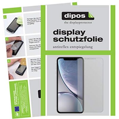 dipos 6x Protector de Pantalla mate para Apple iPhone XR 3x delantera + 3x trasera, Antirreflejos, anti-reflectante, ajuste perfecto, antiarañazos, sin burbujas dipos 6x Protector de Pantalla mate para Apple iPhone XR 3x delantera + 3x trasera, Antirreflejos, anti-reflectante, ajuste perfecto, antiarañazos, sin burbujas