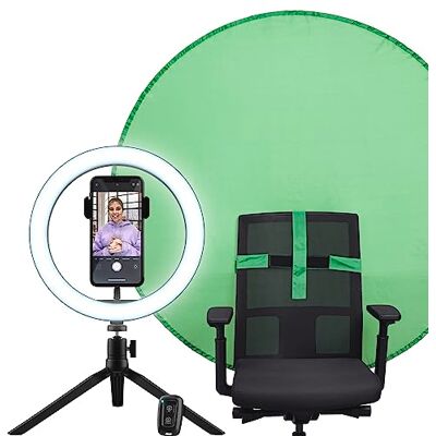 Trust Maku+ Aro de Luz 10" con Green Screen, Fondo Fotográfico Verde, Anillo de Luz con Trípode y Soporte para Móvil, Control Remoto Bluetooth, Selfie, TikTok, Youtube, Maquillaje, Fotografía Trust Maku+ Aro de Luz 10" con Green Screen, Fondo Fotográfico Verde, Anillo de Luz con Trípode y Soporte para Móvil, Control Remoto Bluetooth, Selfie, TikTok, Youtube, Maquillaje, Fotografía