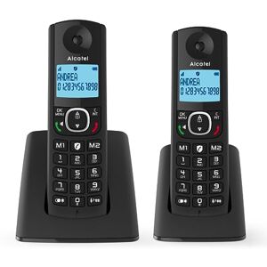 Alcatel F530 Dúo Teléfono Inalámbrico DECT Pantalla Grande Retroiluminada Manos Libres Bloqueo de Llamadas 2 Teclas de Memoria Directa 2 terminales Negro Alcatel F530 Dúo Teléfono Inalámbrico DECT Pantalla Grande Retroiluminada Manos Libres Bloqueo de Llamadas 2 Teclas de Memoria Directa 2 terminales Negro