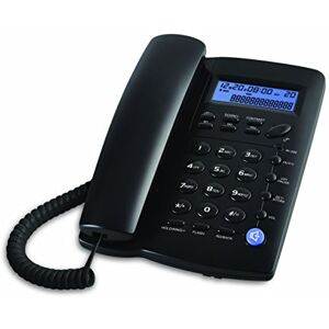 ORNIN Y043 Corded Telephone with Speakerphone, Basic Calculater and Caller ID/Call Waiting, Black