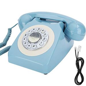Goshyda Corded Telephone, Push Rotary Dial Desk Telephone Single Line Corded Phone, for Living Room, Bedroom, Study, Office, Gift, etc