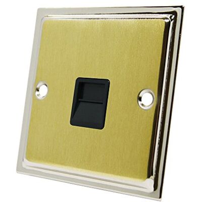 Alliance Electrical Slimline Duo satinado latón cromo pulido teléfono MASTER Socket Negro Insertar – BT teléfono enchufe de primaria Alliance Electrical Slimline Duo satinado latón cromo pulido teléfono MASTER Socket Negro Insertar – BT teléfono enchufe de primaria