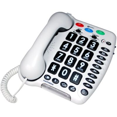 Geemarc Amplipower 40 Teléfono Alámbrico con Volumen de Recepción Amplificado, Teclas Grandes y Timbre Potente Ideal para Personas Mayores y con Discapacidad Auditiva Versión ES Geemarc Amplipower 40 Teléfono Alámbrico con Volumen de Recepción Amplificado, Teclas Grandes y Timbre Potente Ideal para Personas Mayores y con Discapacidad Auditiva Versión ES