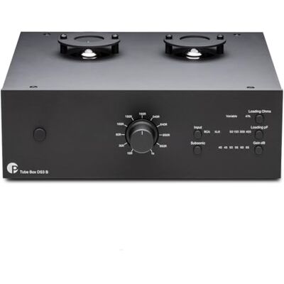 Pro-Ject Audio Systems Tube Box DS3 B Preamplificador de fono, doble mono, color negro Pro-Ject Audio Systems Tube Box DS3 B Preamplificador de fono, doble mono, color negro