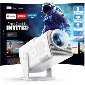 WOLFANG 4K Proyector Portátil【App Integrada/Netflix Oficial】, 26000 Lúmenes Mini Proyector con WiFi 6, 50% Zoom, 180° Rotation Projector Portable para Home Cinema/TV Stick/iOS/Android/PC/PS5/HDMI/AV WOLFANG 4K Proyector Portátil【App Integrada/Netflix Oficial】, 26000 Lúmenes Mini Proyector con WiFi 6, 50% Zoom, 180° Rotation Projector Portable para Home Cinema/TV Stick/iOS/Android/PC/PS5/HDMI/AV