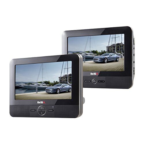 Belson BSL 7D - DVD Portátil para coche, 2 Pantallas (LCD TFT 7 pulgadas), USB, lector de tarjetas SD, color negro