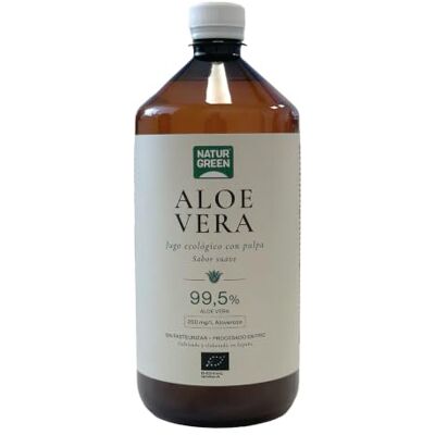 NaturGreen Aloe Vera Puro para Beber, Jugo con Pulpa 99,8% Bio, 1 L Jugo de aloe vera bio con pulpa (99,8%) de hoja fresca cultivada en Andalucía. Sin filtrar y sin pasteurizar. NaturGreen Aloe Vera Puro para Beber, Jugo con Pulpa 99,8% Bio, 1 L Jugo de aloe vera bio con pulpa (99,8%) de hoja fresca cultivada en Andalucía. Sin filtrar y sin pasteurizar.