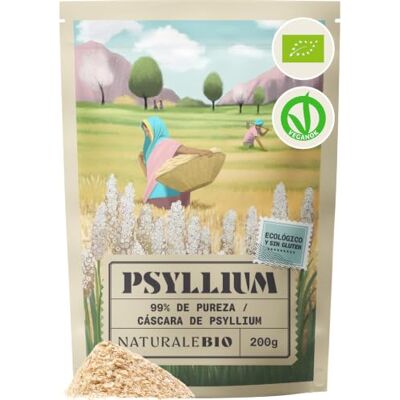 NaturaleBio Cáscaras de Psyllium Bio 99% Pureza Analizadas y Sin Gluten 200 g. Cáscaras de psyllium puras, no polvo, para agua, zumo, yogur, smoothies y repostería sin gluten. NaturaleBio Cáscaras de Psyllium Bio 99% Pureza Analizadas y Sin Gluten 200 g. Cáscaras de psyllium puras, no polvo, para agua, zumo, yogur, smoothies y repostería sin gluten.
