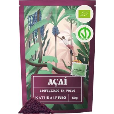 NaturaleBio Acai en Polvo Liofilizado Bio Superalimento 50 g. Acai brasileño liofilizado en polvo para smoothies, bowls, yogur y bebidas. NaturaleBio Acai en Polvo Liofilizado Bio Superalimento 50 g. Acai brasileño liofilizado en polvo para smoothies, bowls, yogur y bebidas.