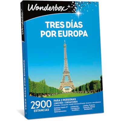 WONDERBOX Caja Regalo TRES DÍAS POR EUROPA dos noches con desayunos a elegir entre 2.900 hoteles para dos personas. WONDERBOX Caja Regalo TRES DÍAS POR EUROPA dos noches con desayunos a elegir entre 2.900 hoteles para dos personas.