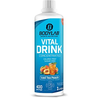 Bodylab24 Vital Drink Concentrated Té helado Melocotón 1000ml, bebida concentrada sin azúcar, jarabe zero, con vitaminas y l-carnitina, bebida deportiva con pocas calorías Bodylab24 Vital Drink Concentrated Té helado Melocotón 1000ml, bebida concentrada sin azúcar, jarabe zero, con vitaminas y l-carnitina, bebida deportiva con pocas calorías