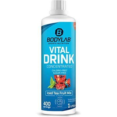 Bodylab24 Vital Drink Concentrated Té helado Frutas 1000ml, bebida concentrada sin azúcar, jarabe zero, con vitaminas y l-carnitina, bebida deportiva con pocas calorías Bodylab24 Vital Drink Concentrated Té helado Frutas 1000ml, bebida concentrada sin azúcar, jarabe zero, con vitaminas y l-carnitina, bebida deportiva con pocas calorías