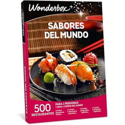 WONDERBOX Caja Regalo -SABORES del Mundo- 500 restaurantes para Dos Personas WONDERBOX Caja Regalo -SABORES del Mundo- 500 restaurantes para Dos Personas