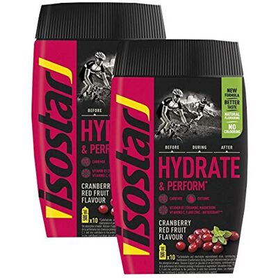 Isostar Hydrate & Perform 2 x 400 g de Bebida Electrolítica Isotónica Solución electrolítica para mejorar el rendimiento deportivo Arándano, Paquete de 2 Isostar Hydrate & Perform 2 x 400 g de Bebida Electrolítica Isotónica Solución electrolítica para mejorar el rendimiento deportivo Arándano, Paquete de 2