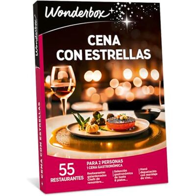 WONDERBOX Caja Regalo Cena con Estrellas para 2 Personas 1 cena gastronómica Más de 55 restaurantes Restaurantes galardonados, menù de hasta 8 platos WONDERBOX Caja Regalo Cena con Estrellas para 2 Personas 1 cena gastronómica Más de 55 restaurantes Restaurantes galardonados, menù de hasta 8 platos