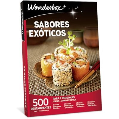 WONDERBOX Caja Regalo Sabores Exóticos para 2 Personas 1 comida o cena exótica Más de 500 restaurantes Cocina japonesa, peruana, francesa, hindù WONDERBOX Caja Regalo Sabores Exóticos para 2 Personas 1 comida o cena exótica Más de 500 restaurantes Cocina japonesa, peruana, francesa, hindù