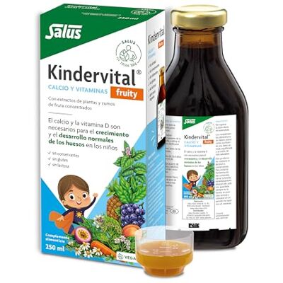Salus Kindervital Fruity Suplemento Niños, Apoya el Crecimiento, 250 ml Multivitamínico, Aporta Calcio y Vitamina D, Elaborado con Hierbas Selectas y Zumos Concentrados Salus Kindervital Fruity Suplemento Niños, Apoya el Crecimiento, 250 ml Multivitamínico, Aporta Calcio y Vitamina D, Elaborado con Hierbas Selectas y Zumos Concentrados