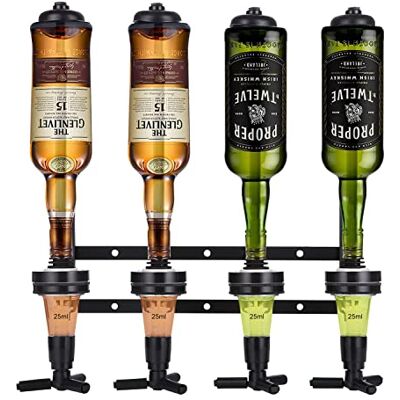 Soulpala Alcohólicas Dispensador de Bebidas Botellas Óptica de Pared para 4 Bebidas Soporte Montado En Vino Home Bar Mayordomo para Bebidas alcohólicas, Vodka, Whisky, Ron, Ginebra (Negro) Soulpala Alcohólicas Dispensador de Bebidas Botellas Óptica de Pared para 4 Bebidas Soporte Montado En Vino Home Bar Mayordomo para Bebidas alcohólicas, Vodka, Whisky, Ron, Ginebra (Negro)