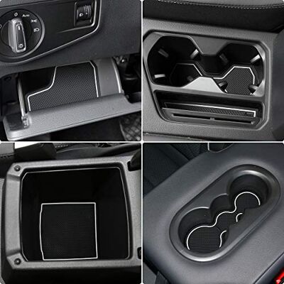 Auovo Tapetes Antipolvo para Volkswagen VW Tiguan Accesorios 2018 2019 2020 2021 2022 2023, portavasos Personalizados para Puerta Central de Consola (19 Piezas/Juego) (Borde Blanco) Auovo Tapetes Antipolvo para Volkswagen VW Tiguan Accesorios 2018 2019 2020 2021 2022 2023, portavasos Personalizados para Puerta Central de Consola (19 Piezas/Juego) (Borde Blanco)
