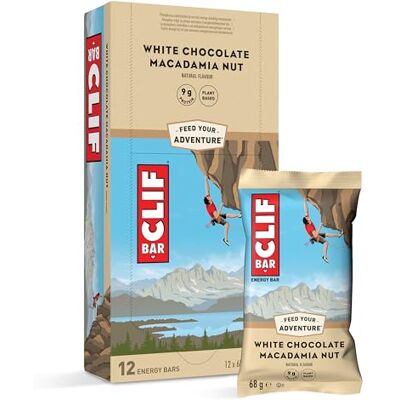 CLIF Bar Barritas Energéticas White Chocolate Macadamia Nut Barrita de Proteína Vegetal para Correr, Entrenar para Maratones, Ciclismo y Deportes de Resistencia Snack Natural 12 x 68 g CLIF Bar Barritas Energéticas White Chocolate Macadamia Nut Barrita de Proteína Vegetal para Correr, Entrenar para Maratones, Ciclismo y Deportes de Resistencia Snack Natural 12 x 68 g