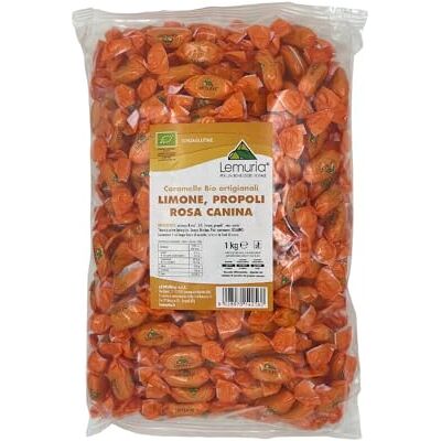 LEMURIA Caramelos Orgánicos Artesanales Beneficiosos para el bienestar de las vías respiratorias, Sabor Agradable Limón, Propóleo, Rosa Mosqueta 1 kg LEMURIA Caramelos Orgánicos Artesanales Beneficiosos para el bienestar de las vías respiratorias, Sabor Agradable Limón, Propóleo, Rosa Mosqueta 1 kg