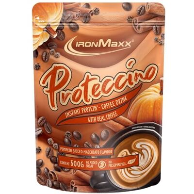 IronMaxx Plant Proteccino Pumpkin Spice Macchiato 500 g – Café Proteico Vegano con Café Real Alto en Proteínas Sin Azúcar Añadido Con Cafeína Ideal para Energía y Rendimiento IronMaxx Plant Proteccino Pumpkin Spice Macchiato 500 g – Café Proteico Vegano con Café Real Alto en Proteínas Sin Azúcar Añadido Con Cafeína Ideal para Energía y Rendimiento