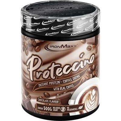IronMaxx Proteccino – Chocolate 500g lata Café con proteína con extracto de café auténtico y cafeína Sin azúcares añadidos ni conservantes IronMaxx Proteccino – Chocolate 500g lata Café con proteína con extracto de café auténtico y cafeína Sin azúcares añadidos ni conservantes