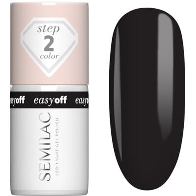 Semilac Esmalte de uñas Easy Off LED Light L24 Diamond Black 7 ml, color negro intenso, cobertura completa, hasta 12 días de duración, fácil de quitar sin limar Semilac Esmalte de uñas Easy Off LED Light L24 Diamond Black 7 ml, color negro intenso, cobertura completa, hasta 12 días de duración, fácil de quitar sin limar