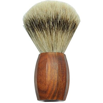 Brocha de afeitar Golddachs con punta de plata y mango de madera de rosa - Brocha de afeitar Brocha de afeitar Golddachs con punta de plata y mango de madera de rosa - Brocha de afeitar