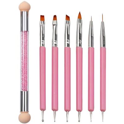YPYMOD 7 Piezas Plumas de Arte de Uñas, Herramientas de Doble Punta de Uñas,Cepillo de Uñas Esponja Pinceles, Nail Dotting Manicure Tools, para Diseño de Uñas en Gel y Manicura Profesional(Rosa) YPYMOD 7 Piezas Plumas de Arte de Uñas, Herramientas de Doble Punta de Uñas,Cepillo de Uñas Esponja Pinceles, Nail Dotting Manicure Tools, para Diseño de Uñas en Gel y Manicura Profesional(Rosa)