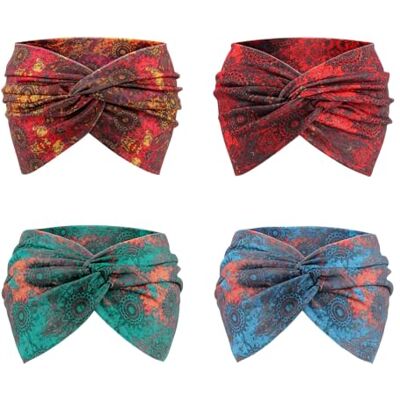 DRESHOW 4 Piezas Diadema Para Mujer Turbante Bohemia Elástico Cinta Banda para El Cabello Diadema Accesorios Para El Cabello DRESHOW 4 Piezas Diadema Para Mujer Turbante Bohemia Elástico Cinta Banda para El Cabello Diadema Accesorios Para El Cabello