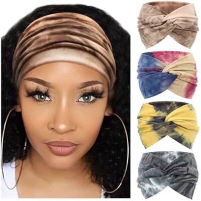 DRESHOW 4 Piezas Diadema Para Mujer Turbante Bohemia Elástico Cinta Banda para El Cabello Diadema Accesorios Para El Cabello DRESHOW 4 Piezas Diadema Para Mujer Turbante Bohemia Elástico Cinta Banda para El Cabello Diadema Accesorios Para El Cabello