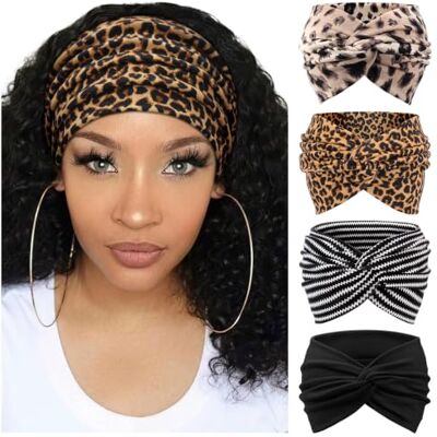 DRESHOW 4 Piezas Diadema Para Mujer Turbante Bohemia Elástico Cinta Banda para El Cabello Diadema Accesorios Para El Cabello DRESHOW 4 Piezas Diadema Para Mujer Turbante Bohemia Elástico Cinta Banda para El Cabello Diadema Accesorios Para El Cabello