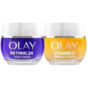 Olay Retinol24 Crema De Noche 50ML Y Vitamin C + SPF30 Crema De Día 50ML. Pack De 2 Cremas. Piel Más Hidratada, Luminosa Y Radiante Olay Retinol24 Crema De Noche 50ML Y Vitamin C + SPF30 Crema De Día 50ML. Pack De 2 Cremas. Piel Más Hidratada, Luminosa Y Radiante