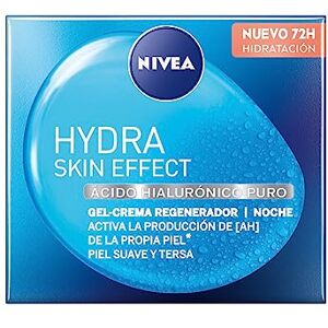 NIVEA Hydra Skin Effect Crema de noche regeneradora con ácido hialurónico puro (50 ml), gel crema para el cuidado de noche con 72h de hidratación, crema facial hidratante NIVEA Hydra Skin Effect Crema de noche regeneradora con ácido hialurónico puro (50 ml), gel crema para el cuidado de noche con 72h de hidratación, crema facial hidratante
