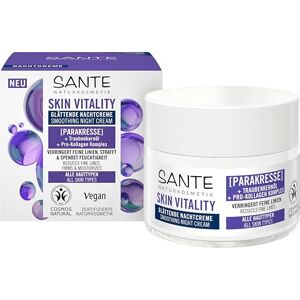 Sante Naturkosmetik Skin Vitality Crema de Noche Suavizante 50 ml Con Parakress, Aceite de Semilla de Uva y Complejo de Pro-colágeno Crema hidratante para una piel firme Vegana y Natural Sante Naturkosmetik Skin Vitality Crema de Noche Suavizante 50 ml Con Parakress, Aceite de Semilla de Uva y Complejo de Pro-colágeno Crema hidratante para una piel firme Vegana y Natural
