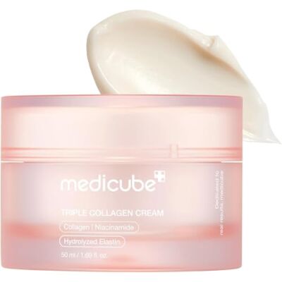 medicube Triple Collagen Cream Crema Hidratante con Ácido Hialurónico, Manteca de Karité, Efecto Reafirmante , Cosmética Coreana, 50ml medicube Triple Collagen Cream Crema Hidratante con Ácido Hialurónico, Manteca de Karité, Efecto Reafirmante , Cosmética Coreana, 50ml