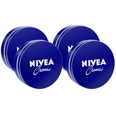 NIVEA Creme Crema Hidratante Corporal y Facial Hidratación Intensiva Crema Universal, Multiusos para Toda la Familia Piel Suave e Hidratada Uso Diario Todo Tipo de Piel Pack de 4 x 75 ml NIVEA Creme Crema Hidratante Corporal y Facial Hidratación Intensiva Crema Universal, Multiusos para Toda la Familia Piel Suave e Hidratada Uso Diario Todo Tipo de Piel Pack de 4 x 75 ml