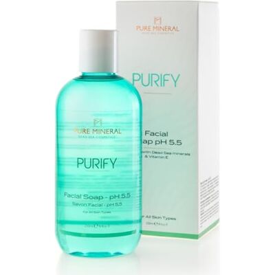 Pure Mineral Jabón Facial Equilibrante pH 5.5 Limpiador Suave con Vitamina E Para Todos los Tipos de Piel Sin siliconas, sulfatos, parabenos 250ml Pure Mineral Jabón Facial Equilibrante pH 5.5 Limpiador Suave con Vitamina E Para Todos los Tipos de Piel Sin siliconas, sulfatos, parabenos 250ml