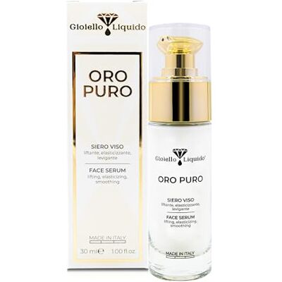 Gioiello Liquido Serum facial con ácido hialurónico extremadamente potente en oro coloidal 20 ppm puro 100% orgánico I Anti-arrugas, antimanchas y antienvejecimiento 30 ML Gioiello Liquido Serum facial con ácido hialurónico extremadamente potente en oro coloidal 20 ppm puro 100% orgánico I Anti-arrugas, antimanchas y antienvejecimiento 30 ML