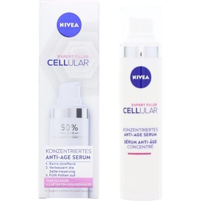 NIVEA Cellular Expert Filler Sérum concentrado antiedad para el cuidado facial eficaz con ácido hialurónico y fólico, suero hialurónico para pieles más jóvenes (40 ml) NIVEA Cellular Expert Filler Sérum concentrado antiedad para el cuidado facial eficaz con ácido hialurónico y fólico, suero hialurónico para pieles más jóvenes (40 ml)