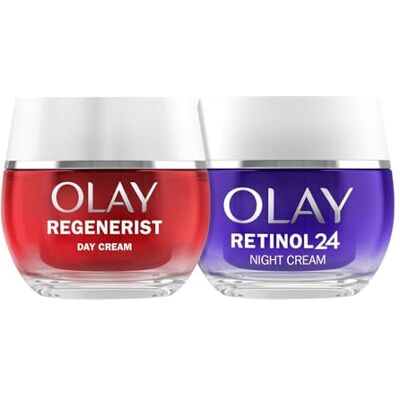 Olay Regenerist Crema Facial de Día 50ml Y Retinol24 Crema De Noche 50ml. Pack De 2 Cremas Hidratantes Antiarrugas. Piel Más Firme Y Suave Olay Regenerist Crema Facial de Día 50ml Y Retinol24 Crema De Noche 50ml. Pack De 2 Cremas Hidratantes Antiarrugas. Piel Más Firme Y Suave