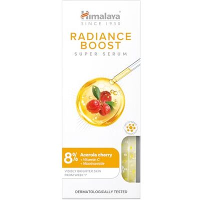 Himalaya Super Serum Radiance Boost Sérum iluminador diario con vitamina C y niacinamida, formulado para una piel más radiante, un tono más uniforme y una textura visiblemente más suave, 30ml Himalaya Super Serum Radiance Boost Sérum iluminador diario con vitamina C y niacinamida, formulado para una piel más radiante, un tono más uniforme y una textura visiblemente más suave, 30ml