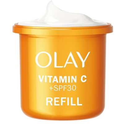 Olay Vitamin C Crema Facial de Día Antimanchas SPF 30 Recambio, 50ml Con Niacinamida, Unifica e Hidrata, Fórmula No Grasa ni Pegajosa Olay Vitamin C Crema Facial de Día Antimanchas SPF 30 Recambio, 50ml Con Niacinamida, Unifica e Hidrata, Fórmula No Grasa ni Pegajosa
