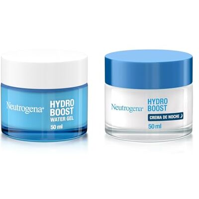 Neutrogena Hydro Boost Rutina de Hidratación Facial con Gel de Agua (50 ml) y Crema de Noche (50 ml), set 2x crema hidratante facial para 24 h de hidratación y regeneración con Ácido Hialurónico Neutrogena Hydro Boost Rutina de Hidratación Facial con Gel de Agua (50 ml) y Crema de Noche (50 ml), set 2x crema hidratante facial para 24 h de hidratación y regeneración con Ácido Hialurónico