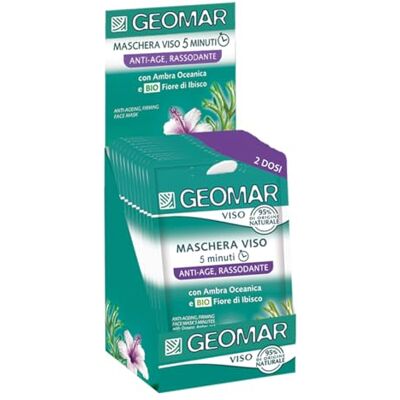 Geomar Mascarilla Facial Anti-Age Reafirmante, 5 minutos, 95% de Origen Natural, Dermatológicamente Probada, Made in Italy, 24 Paquetes x 2 (7,5 ml cada una) Geomar Mascarilla Facial Anti-Age Reafirmante, 5 minutos, 95% de Origen Natural, Dermatológicamente Probada, Made in Italy, 24 Paquetes x 2 (7,5 ml cada una)